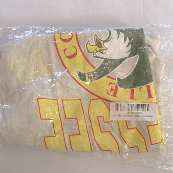 PrettyLittle Thing Cream Tennessee Washed Print Oversized T Shirt, Size XS, NWT - Picture 8 of 8